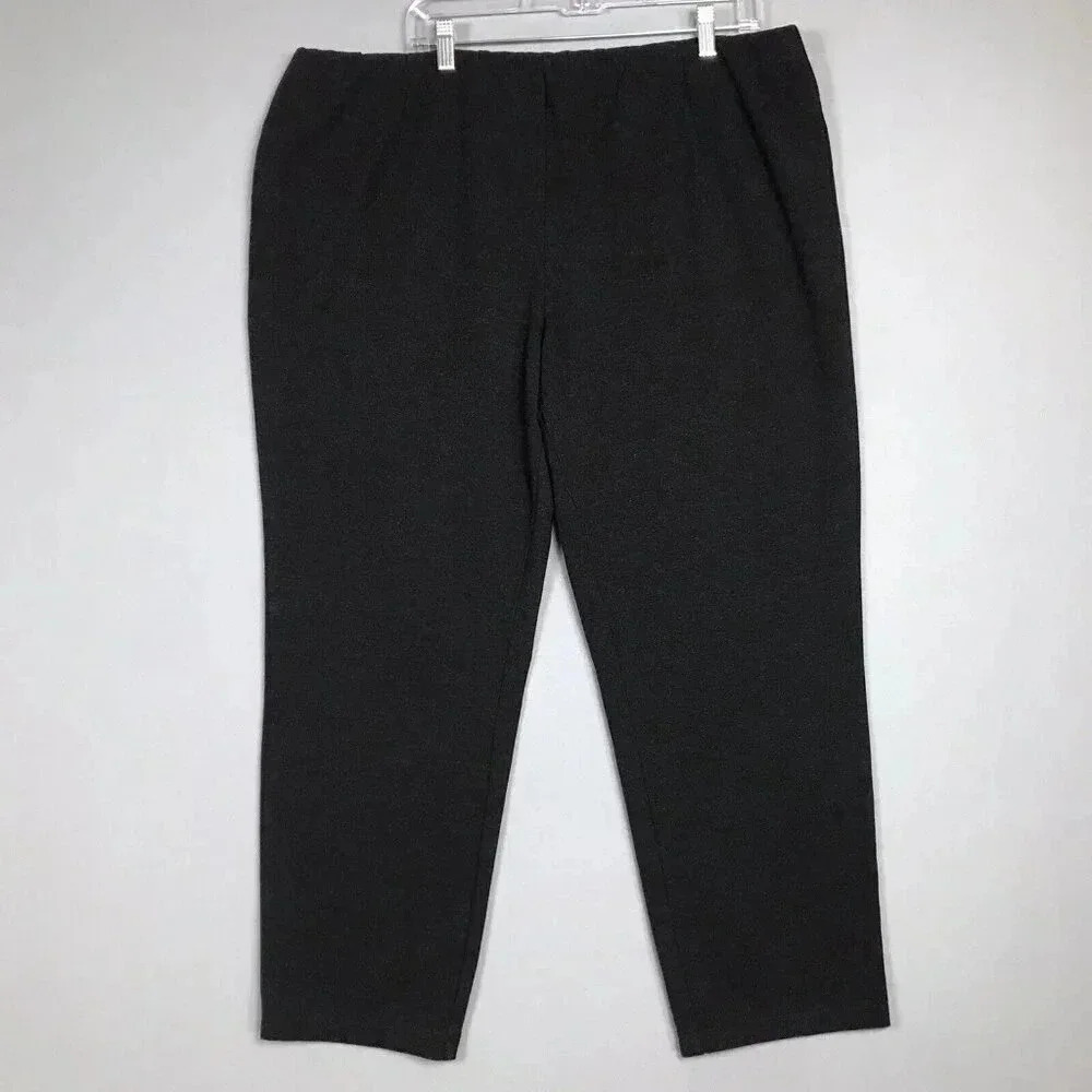Eileen Fisher Ponte Knit Stretch Pull On Pants Women's Size 3X Black Melange - Picture 15 of 15